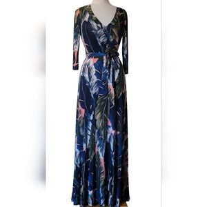 Janette John 3:16 Floral Vaction Garden Party Any Occasion Belted Maxi Dress